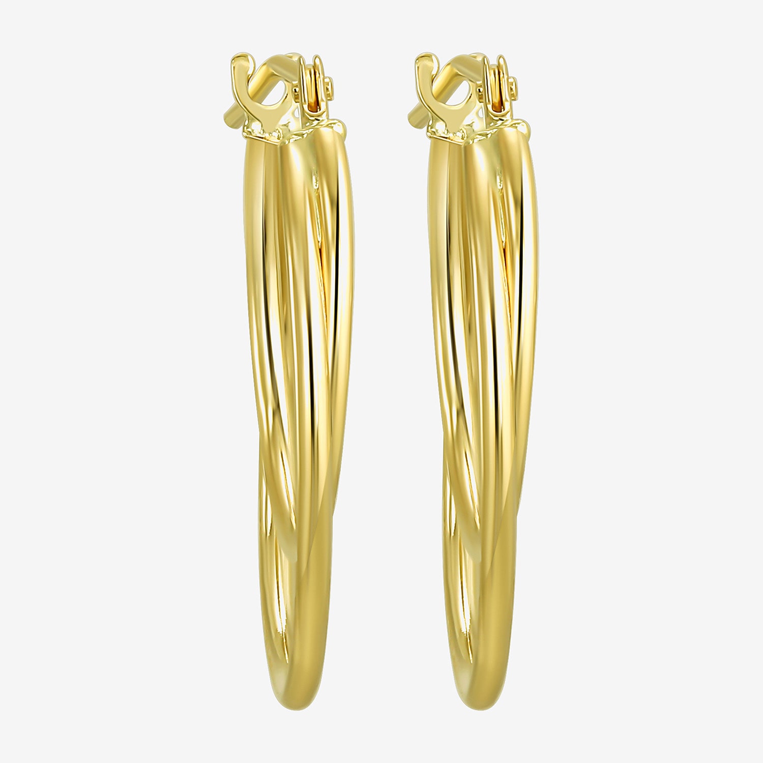Womens 10K Gold 18mm Hoop Earrings