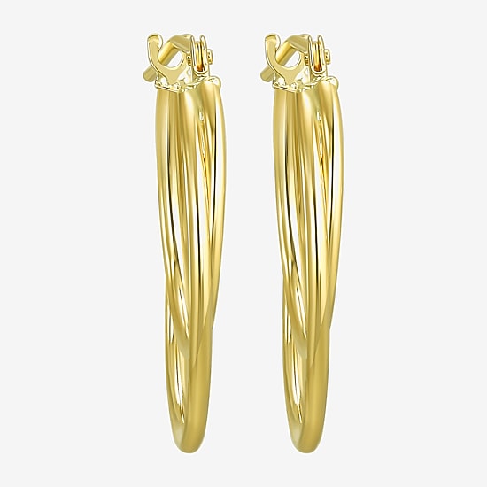 Womens 10K Gold 18mm Hoop Earrings