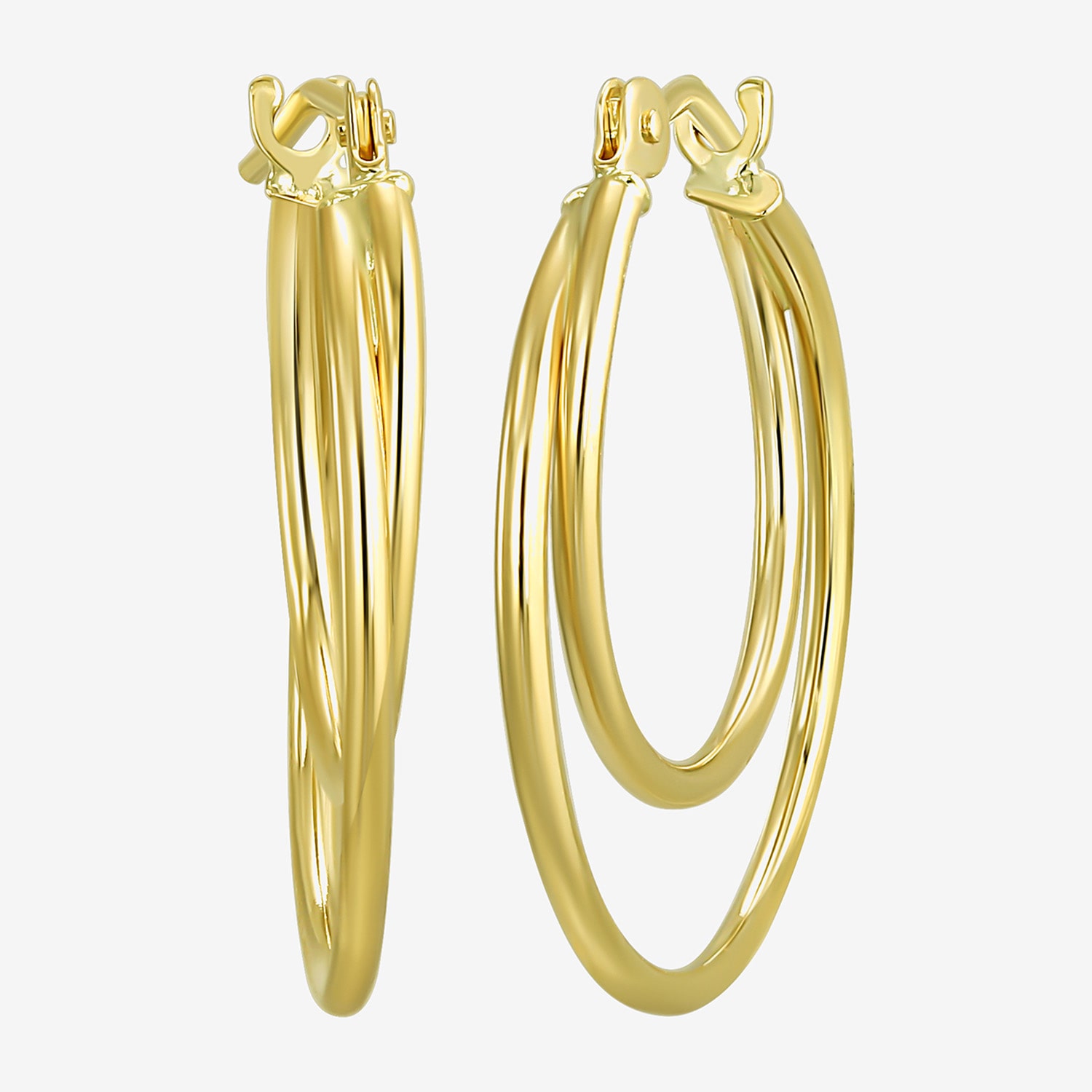 Womens 10K Gold 18mm Hoop Earrings