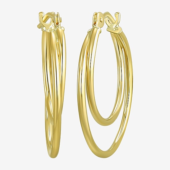 Womens 10K Gold 18mm Hoop Earrings