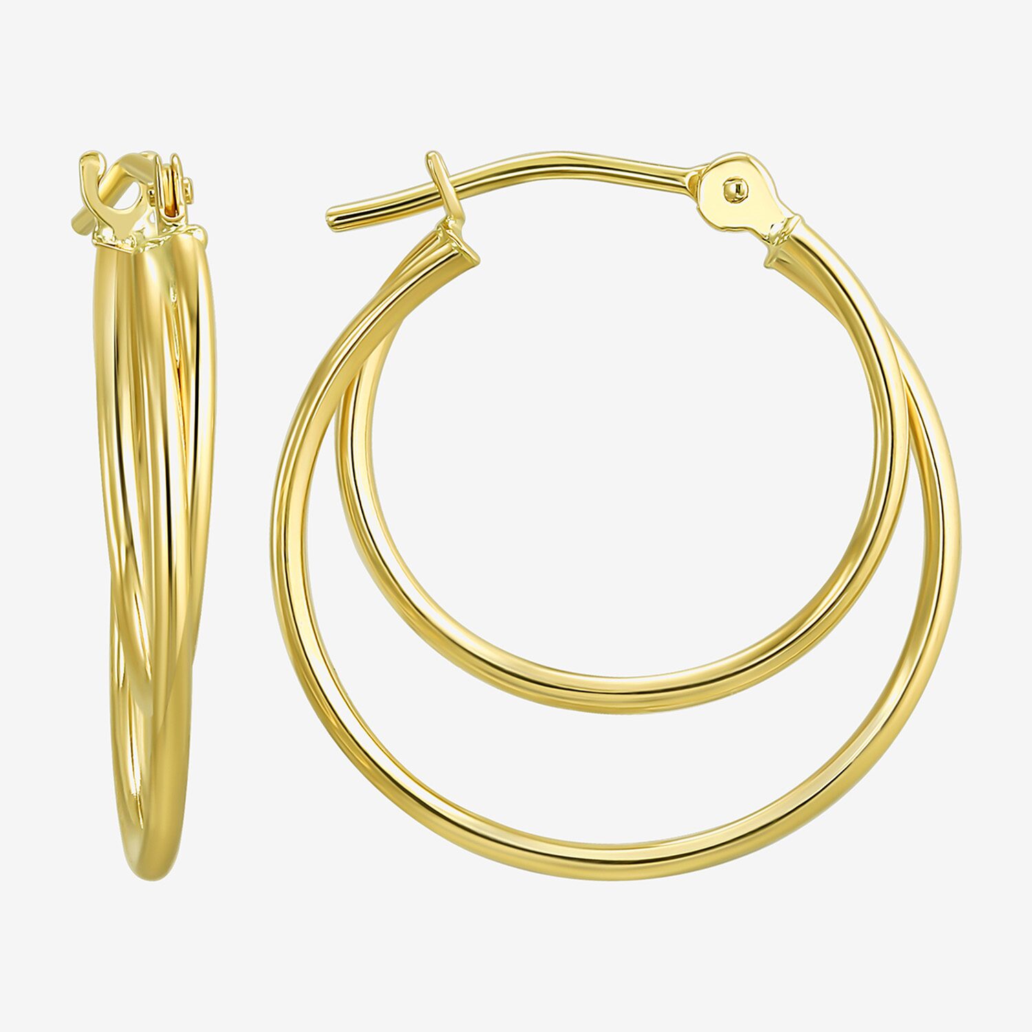 Womens 10K Gold 18mm Hoop Earrings