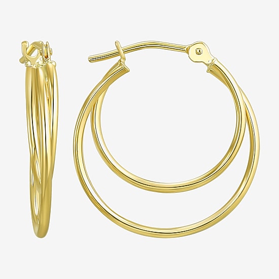 Womens 10K Gold 18mm Hoop Earrings