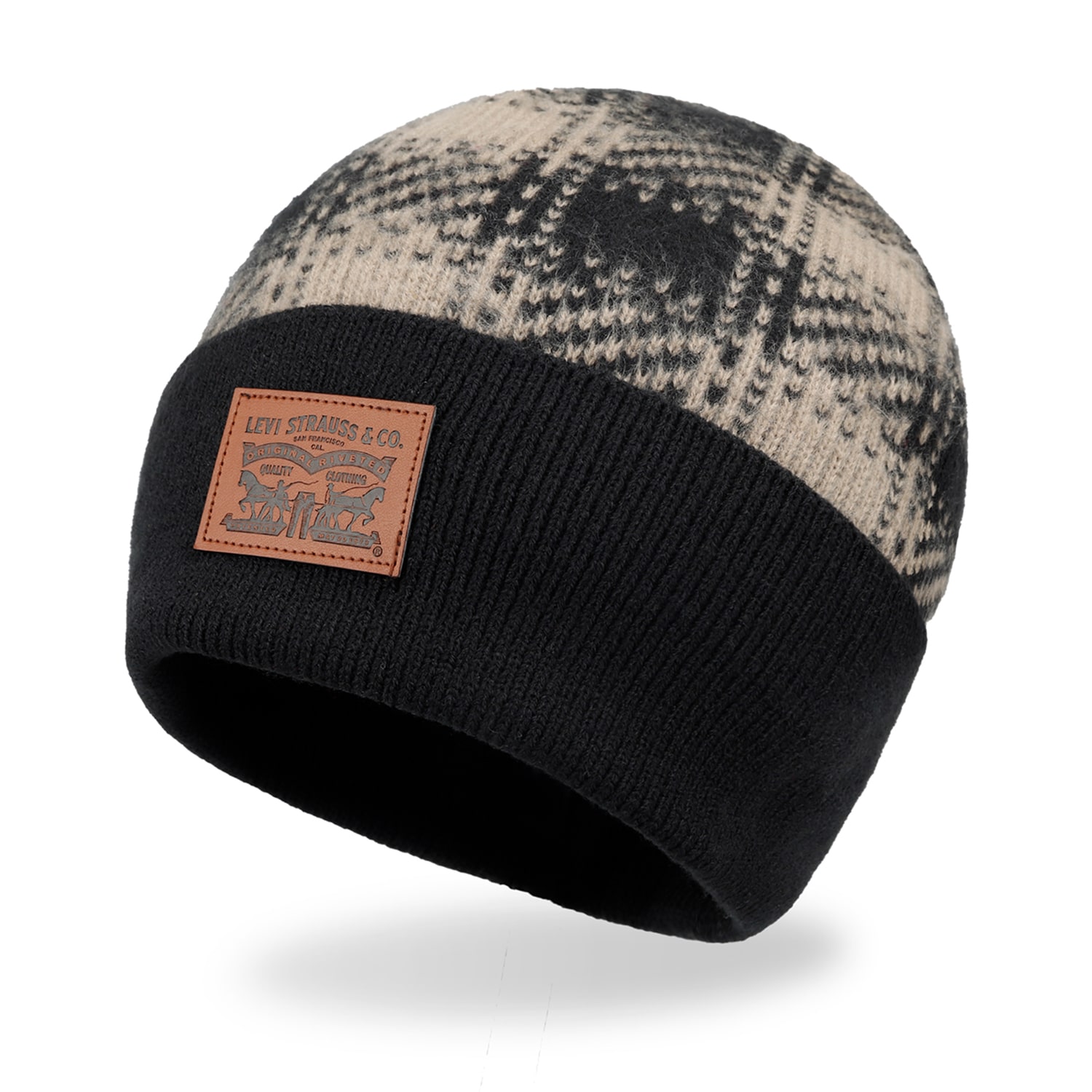 Levi's® Brushed Plaid Mens Beanie