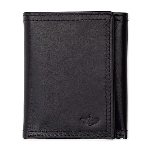 Dockers Mens Extra Capacity Trifold Wallet In Black