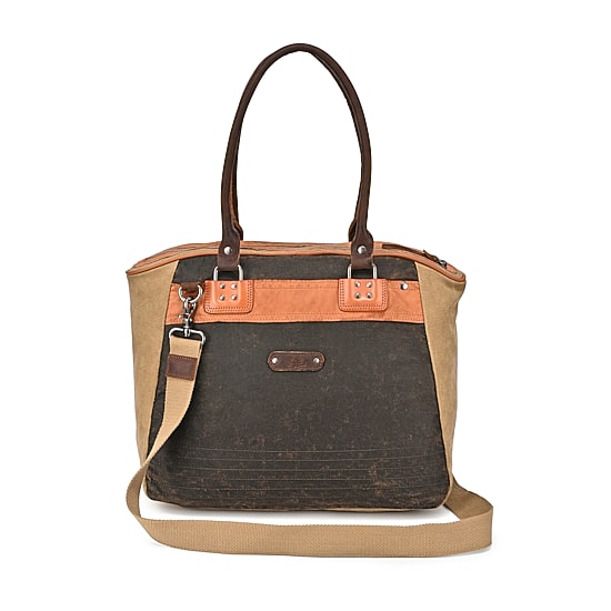 TSD Brand Tapa 2-Tone Satchel Messenger Bag