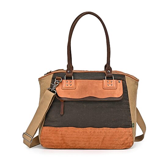 TSD Brand Tapa 2-Tone Satchel Messenger Bag