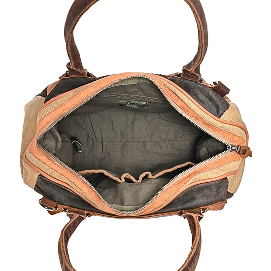 TSD Brand Tapa 2-Tone Satchel Messenger Bag