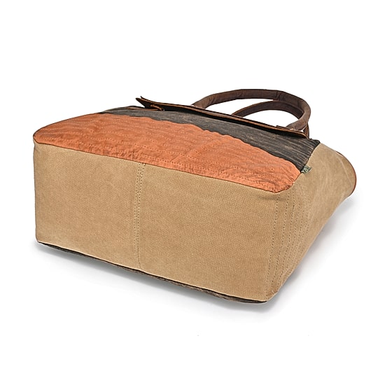TSD Brand Tapa 2-Tone Satchel Messenger Bag