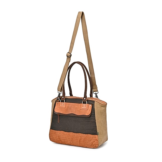 TSD Brand Tapa 2-Tone Satchel Messenger Bag