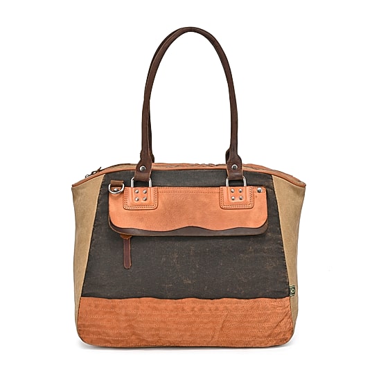 TSD Brand Tapa 2-Tone Satchel Messenger Bag