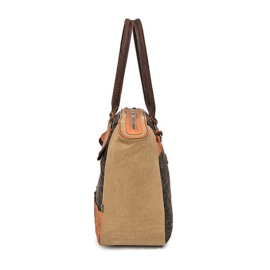 TSD Brand Tapa 2-Tone Satchel Messenger Bag