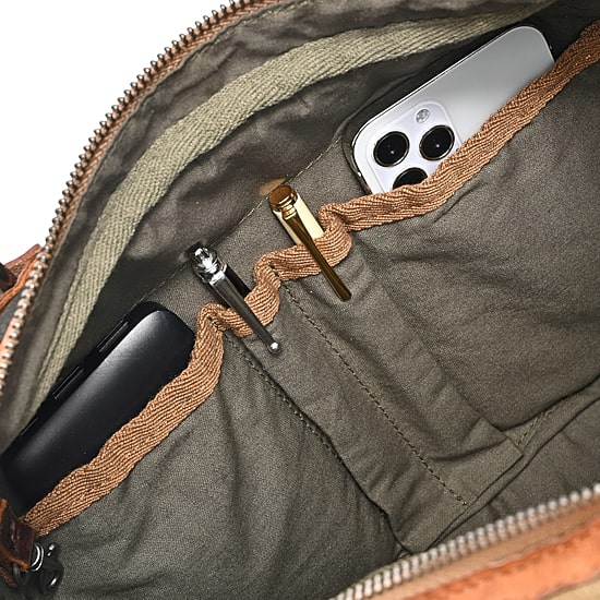 TSD Brand Tapa 2-Tone Satchel Messenger Bag