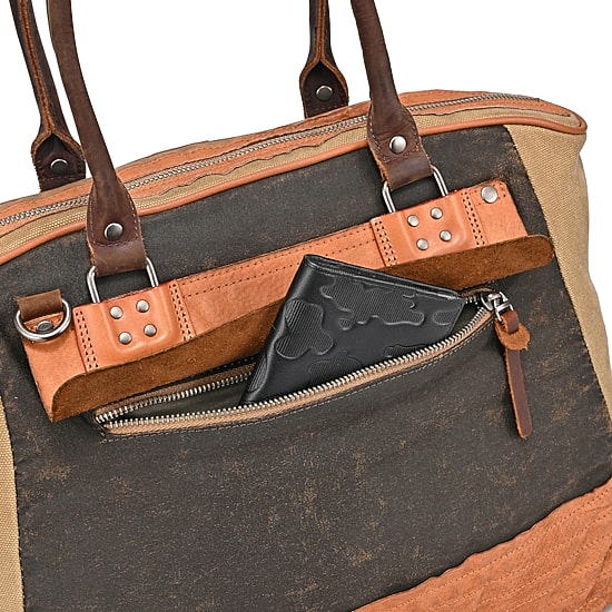 TSD Brand Tapa 2-Tone Satchel Messenger Bag