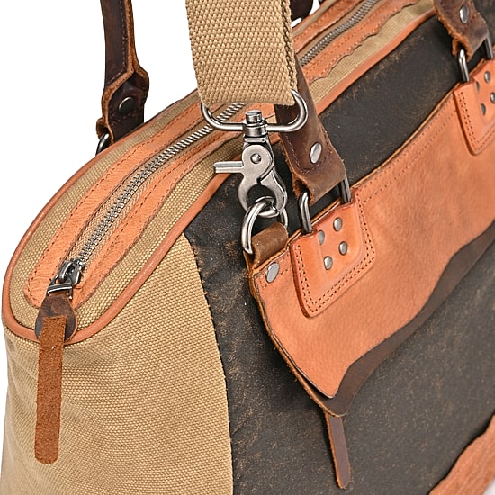 TSD Brand Tapa 2-Tone Satchel Messenger Bag