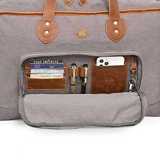 TSD Brand Valley Oak Convertible Weekender Duffel Bag