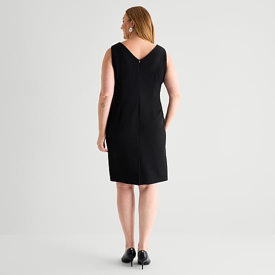 Maya Brooke Womens Plus Grid Jacket Dress