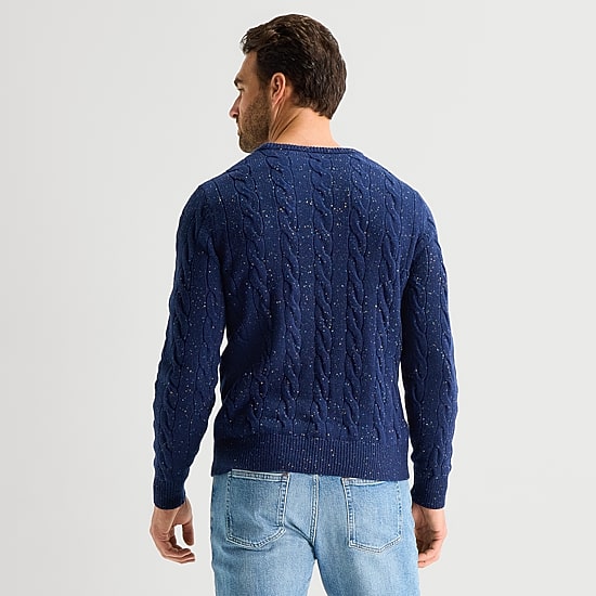 St. John's Bay Cable Mens Crew Neck Long Sleeve Pullover Sweater