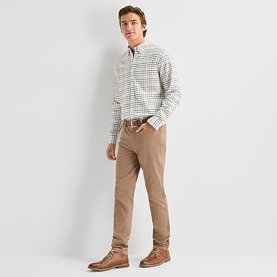 St. John's Bay Mens Long Sleeve Classic Fit Button-Down Shirt