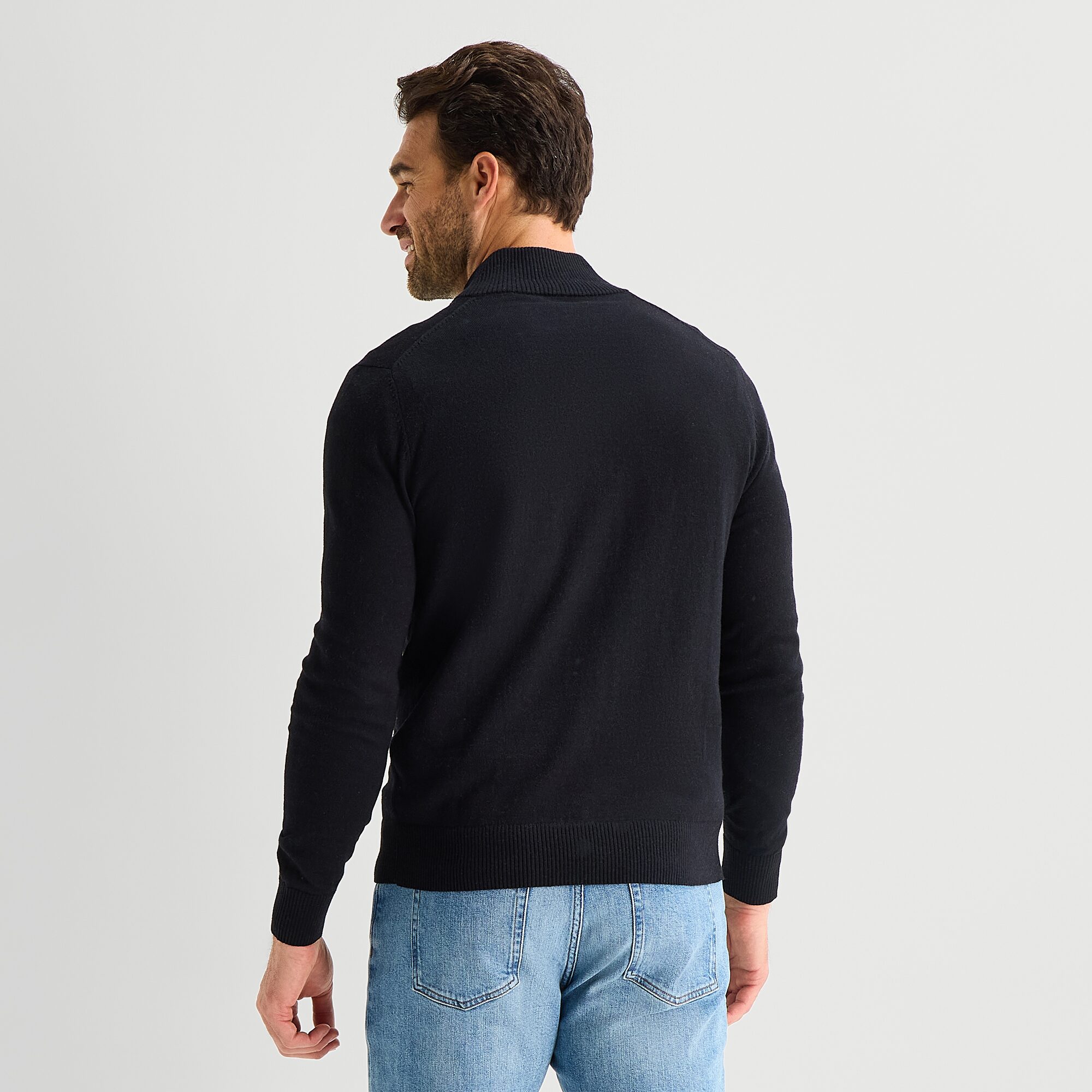 St. John's Bay Fine Gauge Mens Mock Neck Long Sleeve Quarter-Zip Pullover Sweater