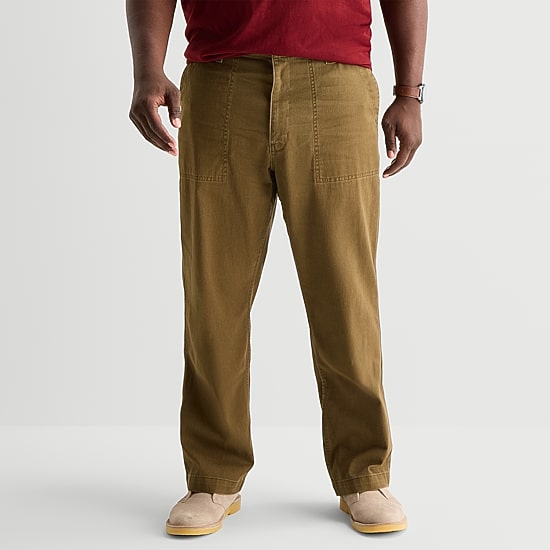 mutual weave Mens Regular Fit Big and Tall Flat Front Pant