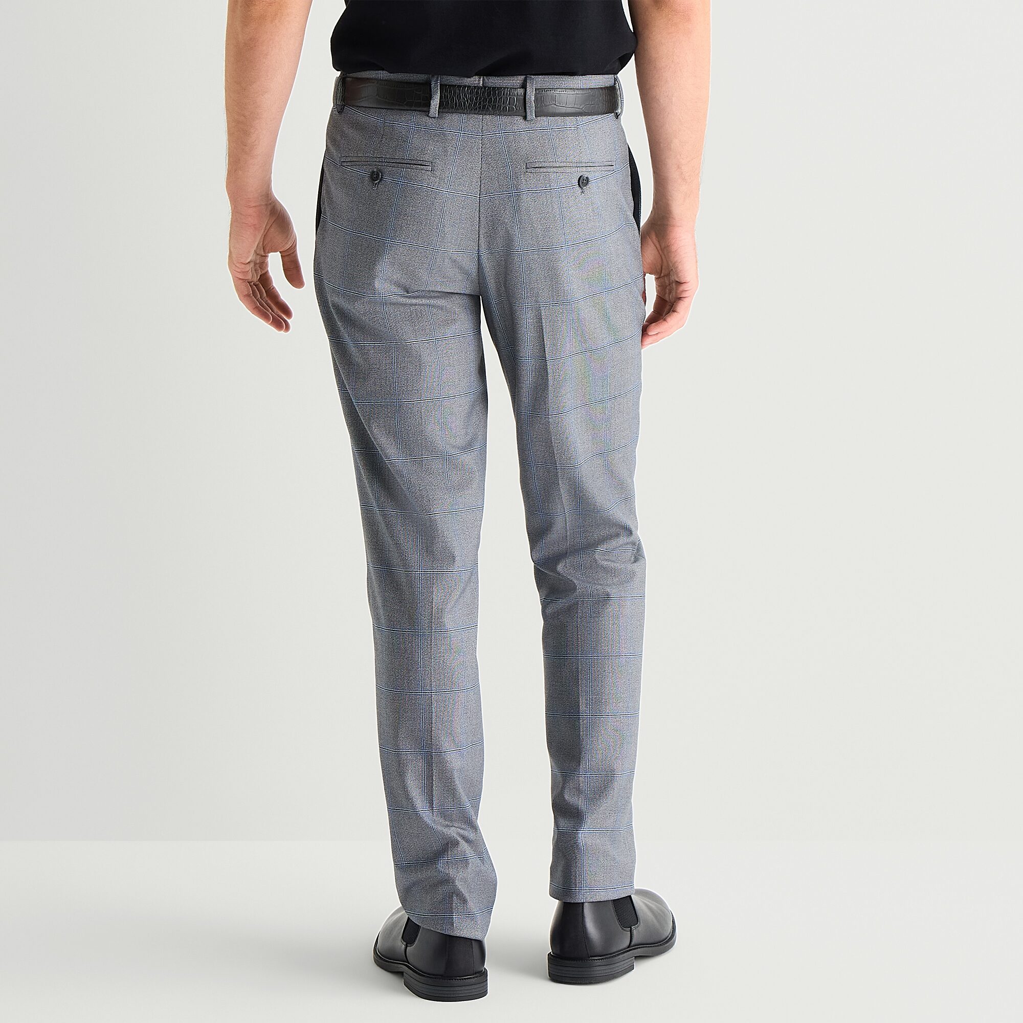 J. Ferrar Mens Slim Fit Plaid Flat Front Suit Pant