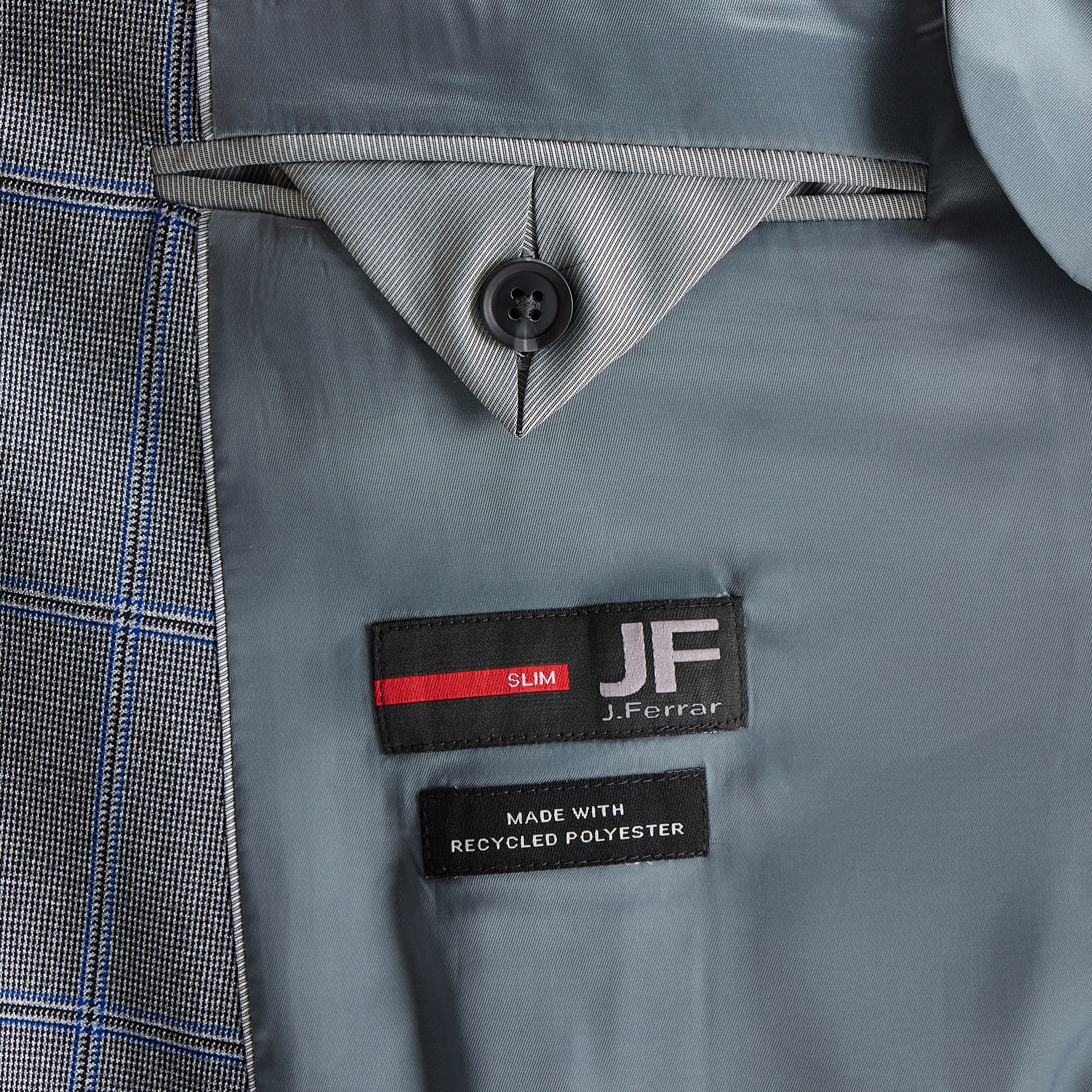 J. Ferrar Ultra Comfort Mens Slim Fit Plaid Suit Jacket