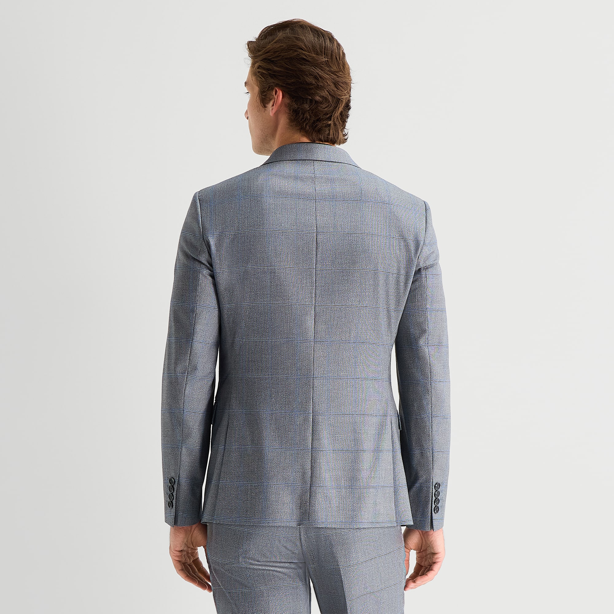 J. Ferrar Ultra Comfort Mens Slim Fit Plaid Suit Jacket