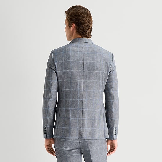J. Ferrar Ultra Comfort Mens Slim Fit Plaid Suit Jacket