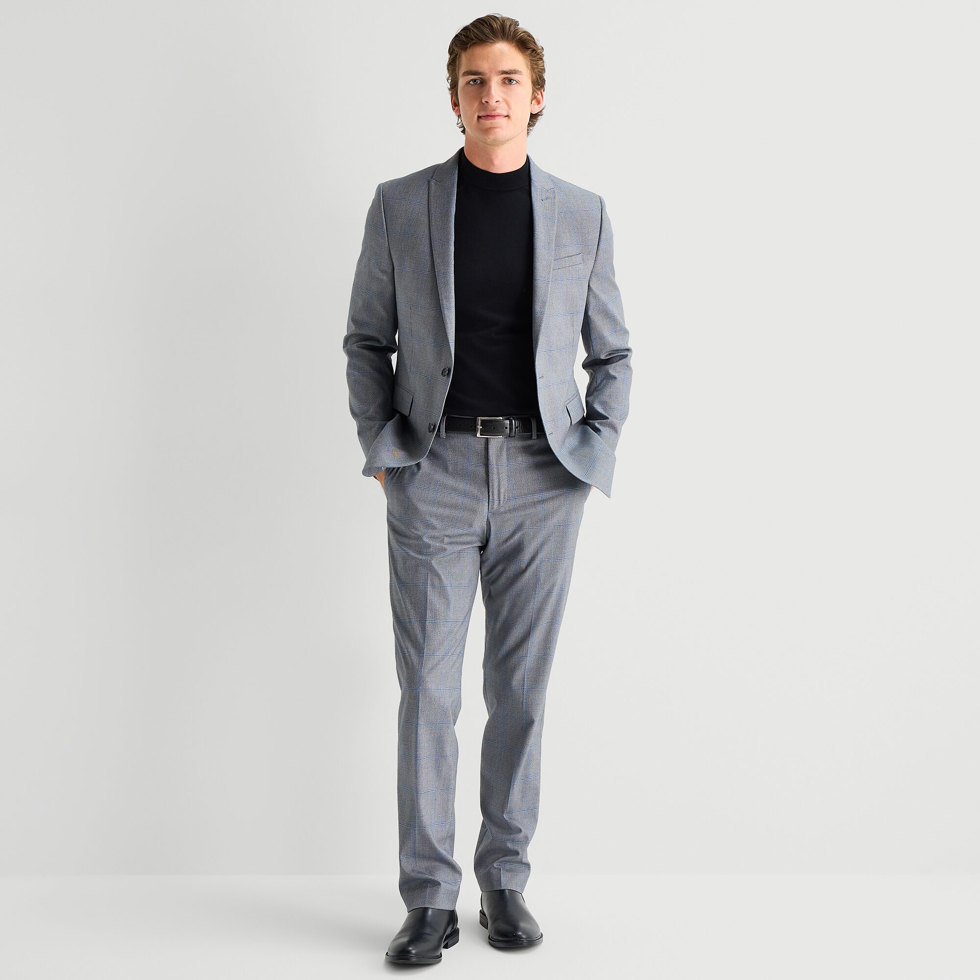 J. Ferrar Ultra Comfort Mens Slim Fit Plaid Suit Jacket