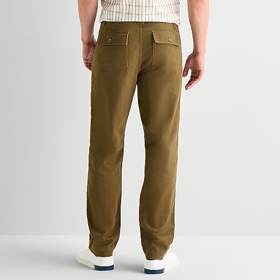 mutual weave Mens Regular Fit Flat Front Pant