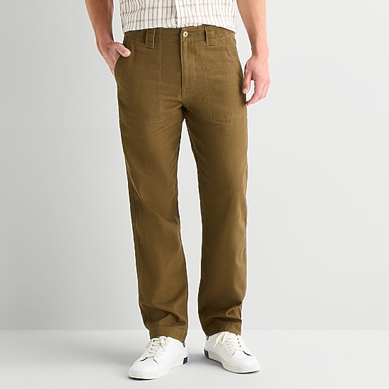 mutual weave Mens Regular Fit Flat Front Pant