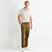 mutual weave Mens Regular Fit Flat Front Pant