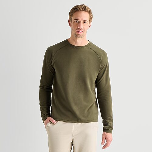 Xersion Mens Crew Neck Long Sleeve Quick Dry T-shirt In Green
