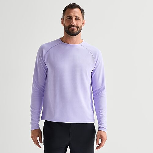 Xersion Mens Crew Neck Long Sleeve Quick Dry T-shirt In Purple