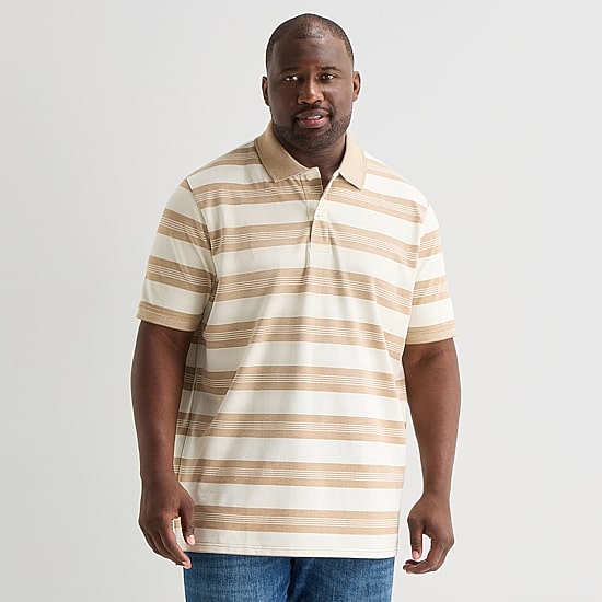 St. John's Bay Essential Oxford Big and Tall Mens Classic Fit Short Sleeve Polo Shirt