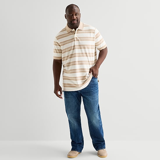 St. John's Bay Essential Oxford Big and Tall Mens Classic Fit Short Sleeve Polo Shirt