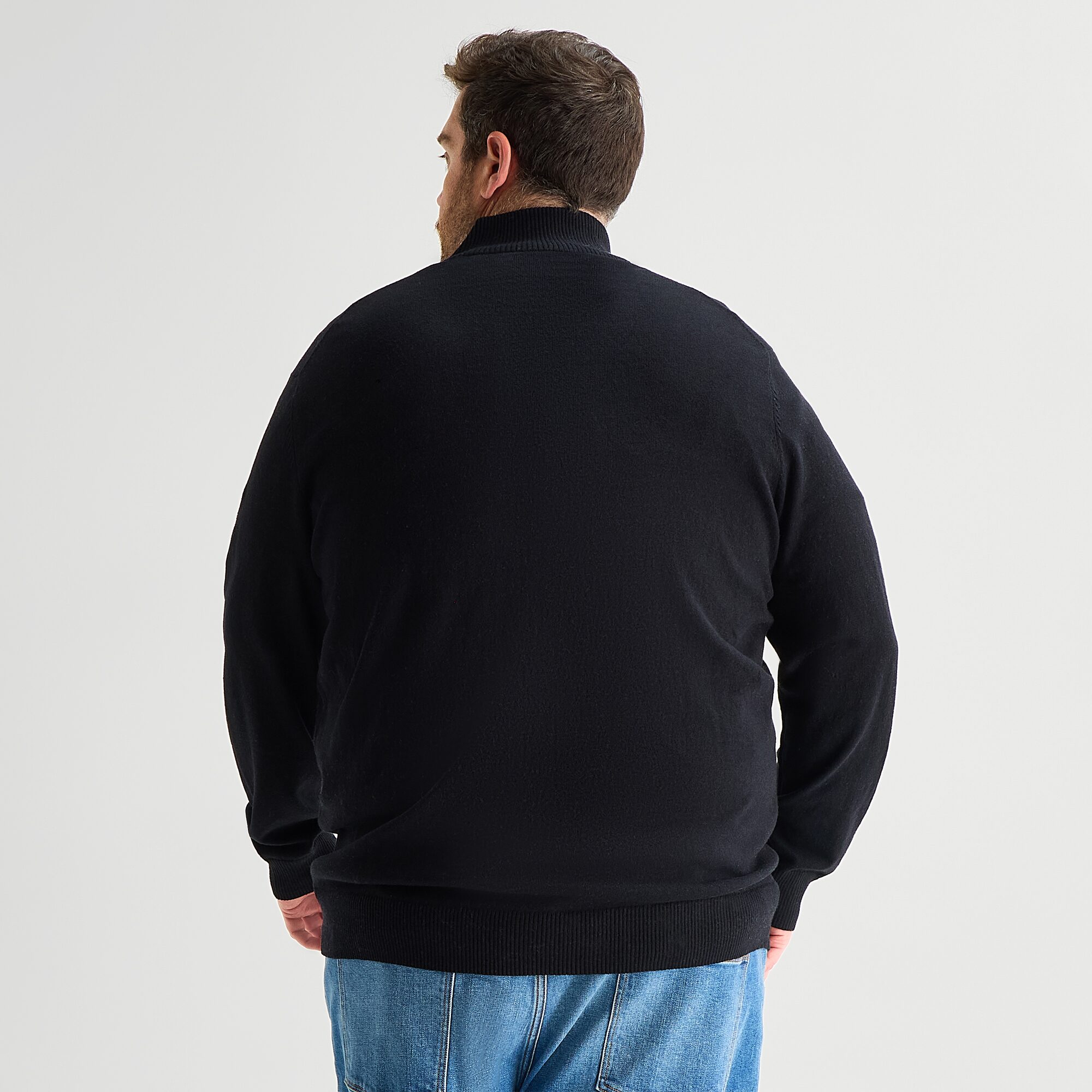 St. John's Bay Fine Gauge Mens Mock Neck Long Sleeve Big and Tall Quarter-Zip Pullover Sweater