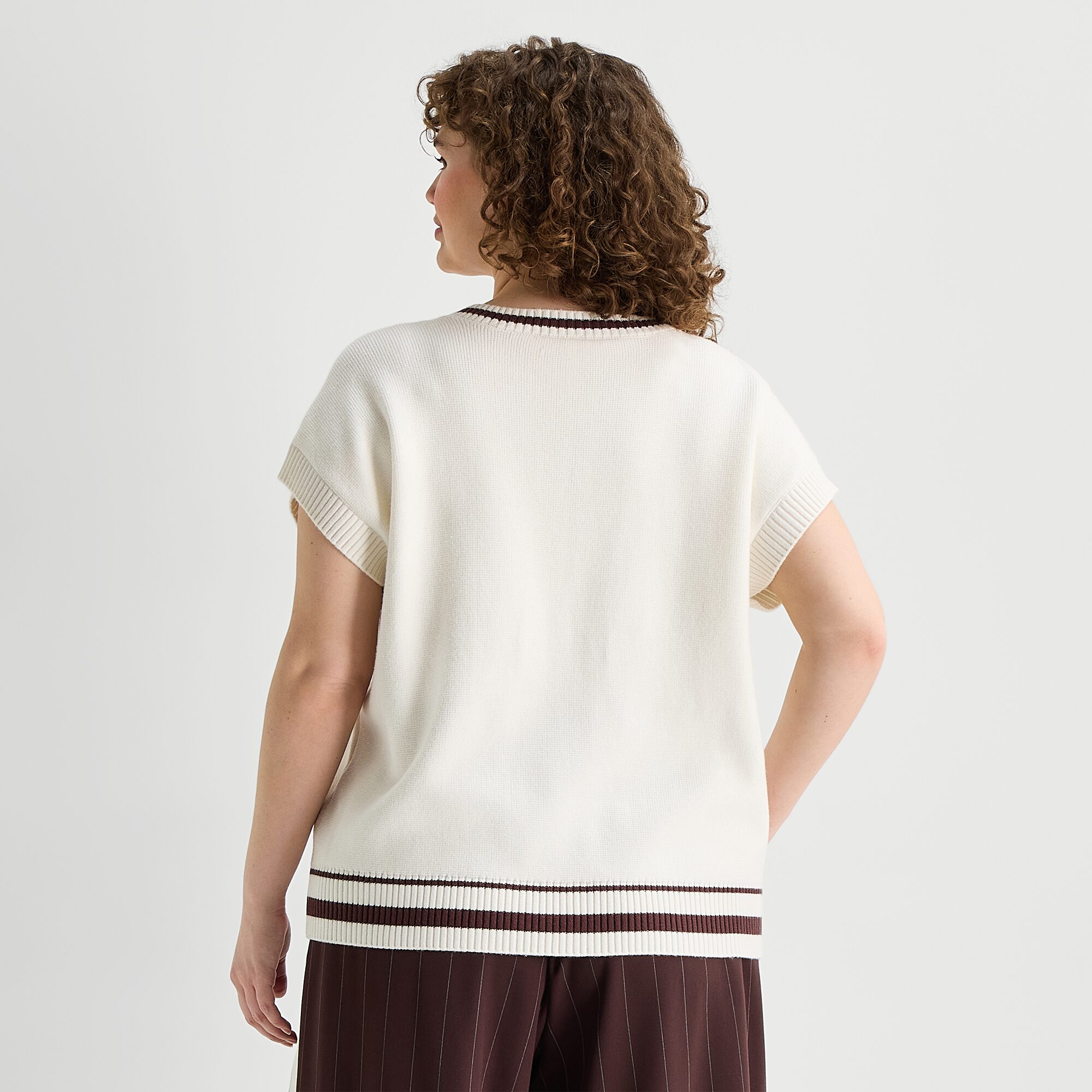 Stylus Womens V Neck Plus Sweater Vest