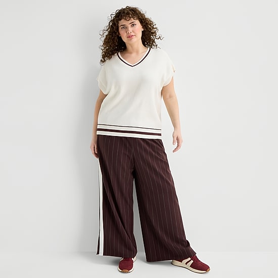 Stylus Womens V Neck Plus Sweater Vest
