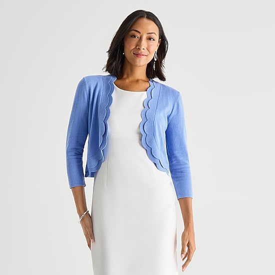 Perceptions Womens 3/4 Sleeve Shrug