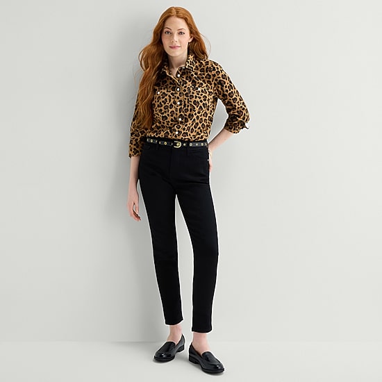 St. John's Bay Womens Easy-on + Easy-off Cuffed Long Sleeve Regular Fit Button-Down Shirt
