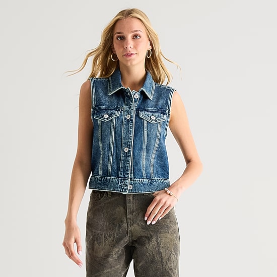 Arizona Womens Juniors Sleeveless Vest