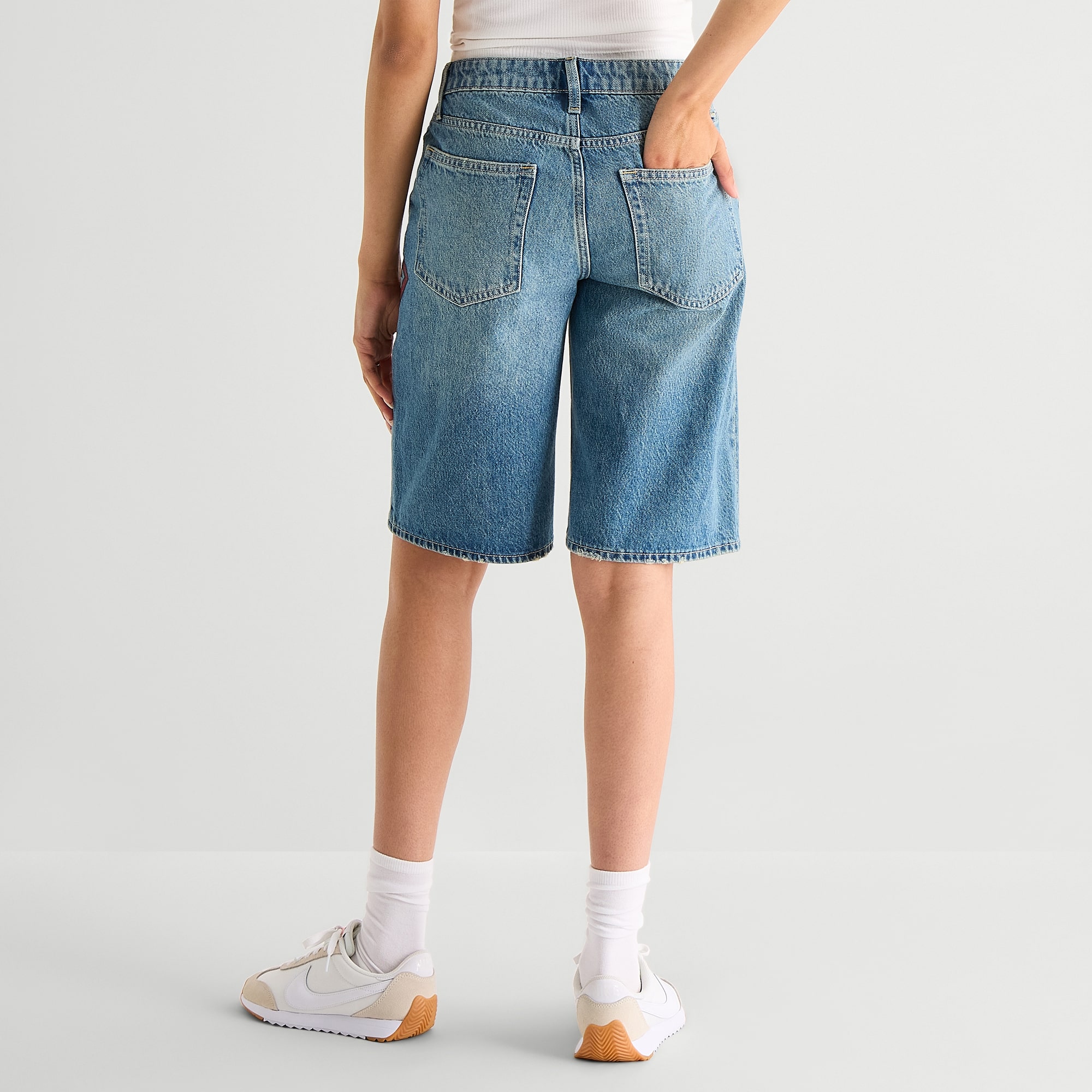 Arizona Womens 12" Low Rise Juniors Denim Short