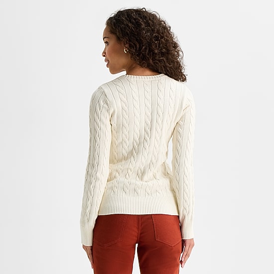St. John's Bay Womens Crew Neck Adaptive Long Sleeve Easy-on + Easy-off Pullover Sweater