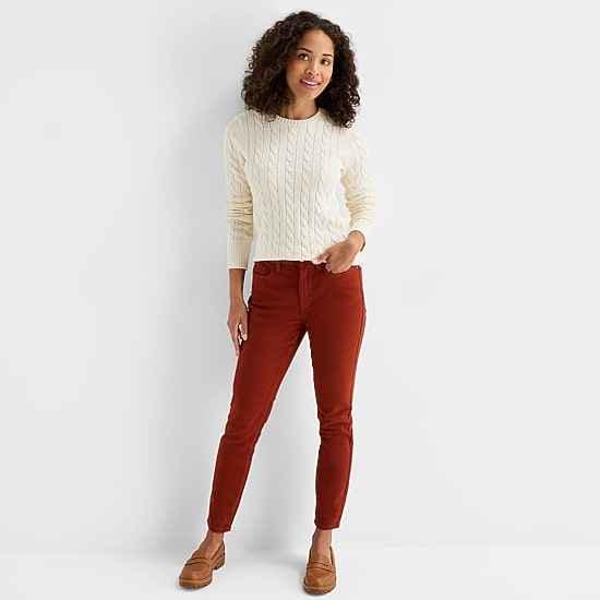 St. John's Bay Womens Crew Neck Adaptive Long Sleeve Easy-on + Easy-off Pullover Sweater