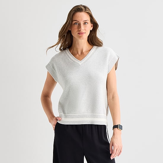 Stylus Womens V Neck Sweater Vest