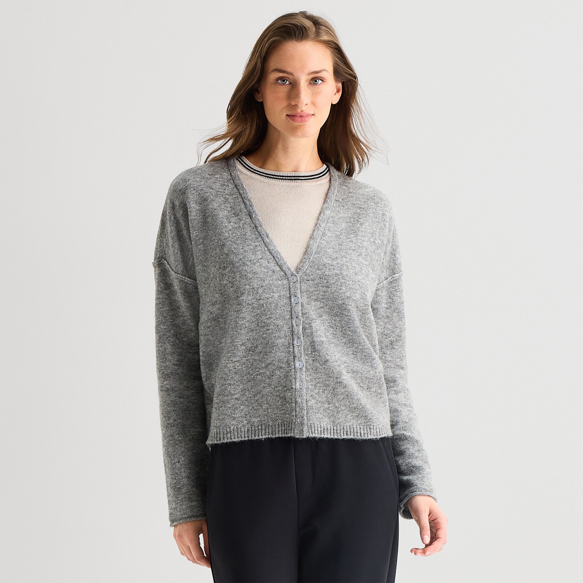 Stylus Womens Long Sleeve Button Cardigan