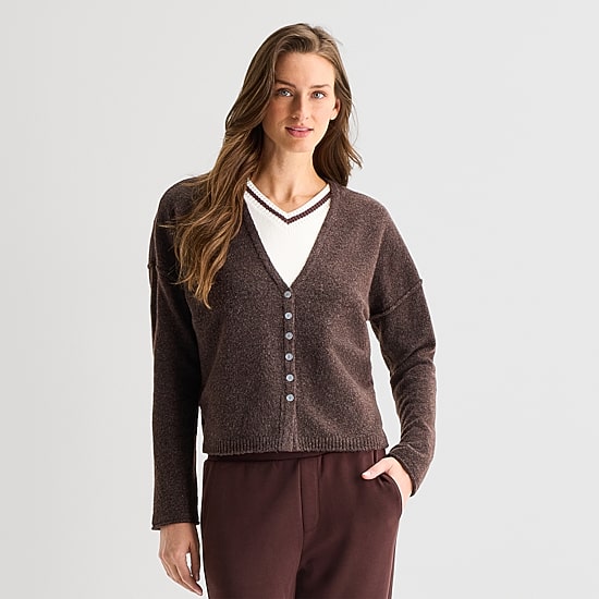 Stylus Womens Long Sleeve Button Cardigan
