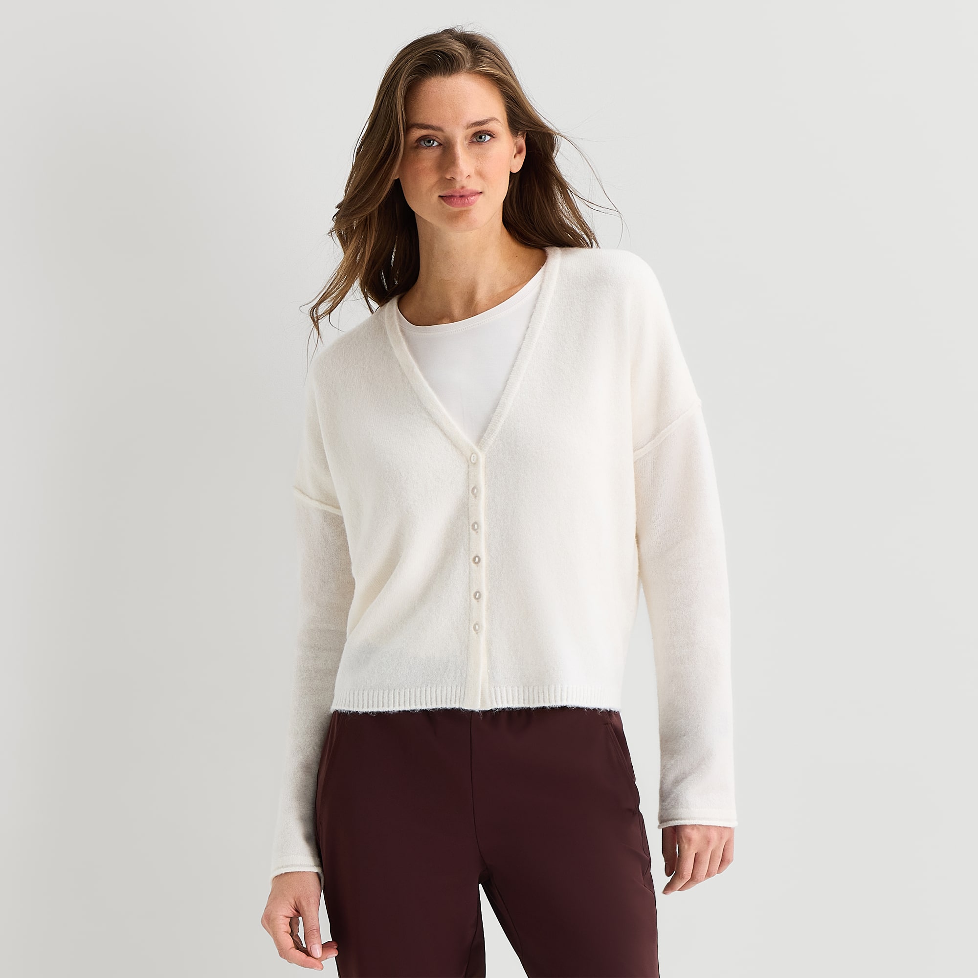 Stylus Womens Long Sleeve Button Cardigan