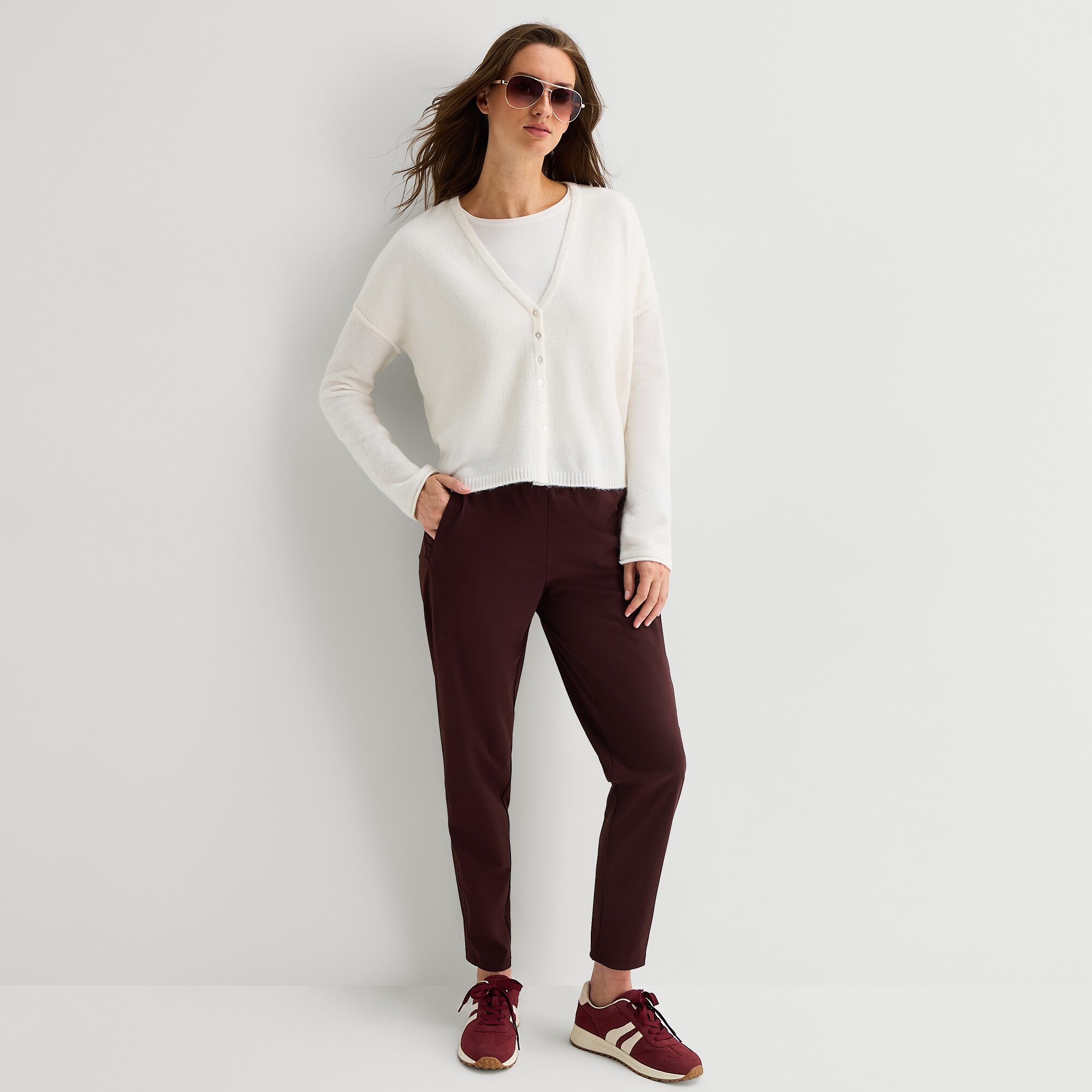 Stylus Womens Long Sleeve Button Cardigan